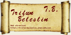 Trifun Beleslin vizit kartica